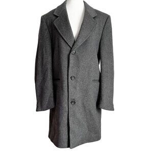 LEISHMAN BY TIP TOP MEN'S VINTAGE GREY WOOL CASHMERE BLEND TRENCH COAT
